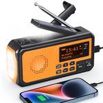 PRUNUS J-367 Crank Radio DAB/UKW, Emergency Radio with 5000mAh Battery, DAB Plus Radio Battery Powered, Bluetooth Radio Crank Emergency with Flashlight&Reading