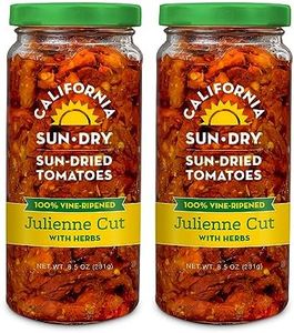 Sun-Dried Tomatoes in Oil, 8.5oz (Pack of 2) Julienne Cut with Herbs by CALIFORNIA SUN DRY | Naturally Gluten-Free and Antioxidant Rich