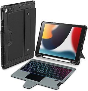 Nillkin iPad 9th Generation Keyboard Case with Backlight Detachable Keyboard 10.2" iPad with Kickstand Pencil Holder, for iPad 8th Generation 2020, 7th Gen 2019/2021 (Black for iPad 10.2)