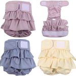 JoyDaog (3 Pack) Medium Dog Diapers Dress for Female Reusable Premium Doggie Nappies Skirt for Period Heat Incontinence L