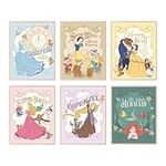 BigWig Prints Disney Princess Poster Set - Disney Princess Room Decor, Disney Princess Wall Decor For Girls Bedroom, Girl Nursery Wall Decor, Disney Princess Wall Art - Unframed Set Of 6 (8x10”)