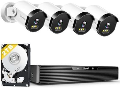 LITYMOL Home Security Camera System, 3K/5MP Wired 4-Cam Kit with AI Human/Vehicle Detection, Color Night Vision, 2-Way Audio, 4K 8CH NVR with 2TB HDD for 24/7 Recording, Remote Access, No Monthly Fee