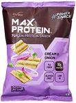 RiteBite Max Protein Cream & Onion Protein Chips With 10G Protein, 4G Fiber | Gluten Free, Low Gi, No Cholesterol & Trans Fat 7 Grain Protein Snack, 60G (Pack Of 4), 280 Gram