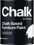 Bright White Chalk Style All-in-One Matt Paint for Furniture, Home Decor, Cabinets, Crafts, Eco-Friendly, Matt Paint, Shabby Chic, Chalky Finish, Walls, Wood, Doors, Tables, Chairs - 1L