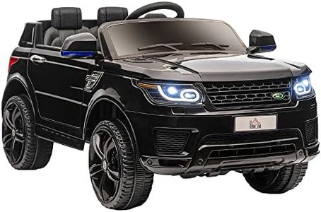 HOMCOM Auto Elettrica per Bambini 3-6 Anni 12V Doppio Motori 3-5km/h, Macchina per Bambini Elettrica con Sospensione, Telecomando 2.4G, Maniglia, Luci LED, Musica e Clacson, Nero
