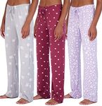 3 Pack: Womens Pajama Pants Yummy Soft Knit Pajamas for Women Pant Bottoms Clothes Sexy Pijamas de mujer Sets PJs Fuzzy Silk Sleepwear Lounge Comfy Night Plaid Matching Adult Flannel,Set 10-XS