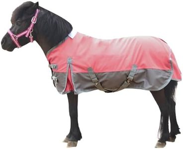 Gallopoff Mini Horse/Pony/Foal/Miniature Size 36"-51" Lightweight Waterproof & Breathable 1200 Denier Turnout Blanket with No Filling Pink 51"