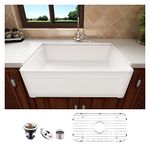 MEJE 30x20 inch Farmhouse Kitchen Sink, Utility Sink,Apron Front Sink,Reversible Single Bowl for Kitchens - White Color…