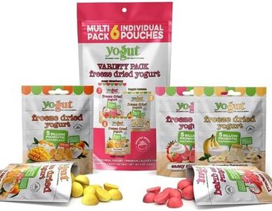 YoGut Freeze Dried Yogurt Snack Variety Pack, Healthy, On-the-Go Smoothie Melts Snacks for Kids & Adults, Gluten Free, Non GMO with 5 Billion Live Probiotics, Strawberry, Mango, Banana - 6 Pack