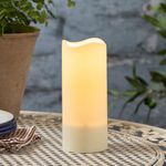 Lights4fun 18cm Solar Powered Warm White Flickering Flame LED Flameless Garden Patio Candle IP44 Rated Outdoor Use