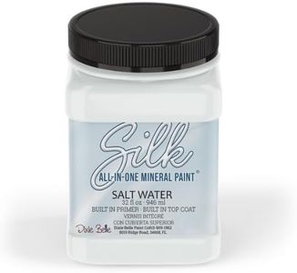 Dixie Belle Silk All-in-One Mineral Paint | Salt Water (32 Fl Oz) | Off-White All-in-One Water Based Primer + Topcoat | Durable Furniture Paint | Low Reflective Finish