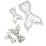 JoyGlobal 2 Piece/Set Mermaid Tail Fondant Sugar Paste Gum Paste Marzipan Stamp Cookie Stamp Embosser