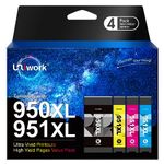 Uniwork Compatible ink cartridge to replace HP 950XL 951XL for Officejet Pro 251dw 276dw 8100 8600 8610 8615 8620 8640 (1 black, 1 cyan, 1 magenta, 1 yellow) Packaging may vary