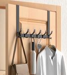 CHAUNCEY HOME Over The Door Hooks Hanger with 28 cm Extended Arms, No Assembly Required - Bathroom Accessories and Towel Rack Organization, for Bedroom Hanging Coat Robe Hat, Matte Black, 1 Pack