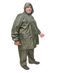 Goodluck 100% waterproof taping Raincoat/Rainsuit/Rainwear for men, sturdy, reusable, suited for plus size (3XL, Green)