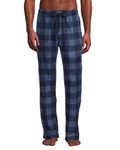 Lucky Brand Men's Pajama Pants - Ultra Soft Fleece Sleep and Lounge Pants, Size X-Large, Navy Plaid, Navy Plaid