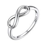 Bestyle Simple Infinity Heart Promise Rings for Her Sterling Silver BFF Friendship./Sister Ring, Nice Cute Knot Rings Perfect for Every Day Wear. Size 7