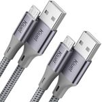 Micro USB Cable 3M 2Pack, Android Charging Cable, Micro Charging Cable Braided Compatible with PS4 Controller, Samsung Galaxy J7, S7, S6, Kindle Fire, Fire HD Tablet, HTC, LG, Motorola grey