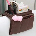 JINTN Sofa Armchair Organiser TV Remote Control Organizer Caddy Arm Rest Organiser Holder Sofa Tray Remote Caddy Chair Sofa Couch Storage Arm Tidy 6 Pockets Armchair Table Storage Bag with Cup Holder