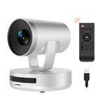 Nuroum V403 PTZ Webcam, Dual Microphone 5X Optical Zoom/Autofocus, 1080P FHD Video Conferencing Camera with Remote Control/122°Wide Angle for Live-Streaming/Skype