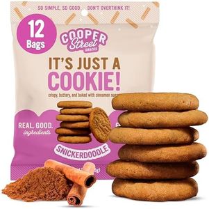 Cooper Street Snacks It's Just a Cookie - Thin & Crispy Butter Cookies, Nut, Soy & Seed Oil Free, School Safe For Kids Or Lunchbox For Adults - Snickerdoodle - 12 Pack (1.25oz)