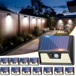 vighep Solar Lights Outdoor Motion Sensor- Led Security Lights IP65 Waterproof, 3 Lighting Modes, Super Bright Pir Flood Lights for Wall Garden Fence Yard Driveway Path - 12 Pack