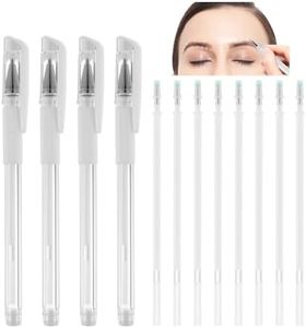 Eyebrow Mapping Pen Microblading Eyebrow Pen Microblading Pen Skin Marker Pen Eyebrow Permanent Makeup Position Mapping Mark Tools for Eyebrow Lip Skin Artists Marking Pen (4 pens + 8 replacement