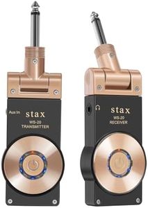 Stax Guitar Wireless System Transmitter And Receiver 2.4GHZ Built-in Rechargeable Wireless Guitar System For Electric Guitar Bass Gold