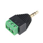 sourcing map 3.5mm (1/8inches) Stereo Male to 3-Screw Terminal Female Connector Adapter