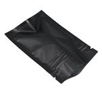 BAT Pack 100Pcs Matte Aluminum Foil Zipper Lock Resealable for Zip with Lock Seal Mylar Pouch Self Seal Storage Package Bags for Food (Matte Black, 2.76x3.94 inch(7x10cm))