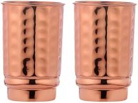 HealthGoodsAU - Hammered Pure Copper Tumbler Set of 2 for Ayurveda Health Benefit - 350 ml Capacity