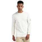 Calvin Klein Jeans Men's BADGE WAFFLE LS TEE J30J323485, White (Ivory), S