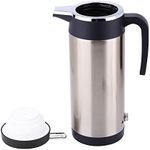 Bewinner Portable Travel Car Electric Kettle, 304 Stainless Steel Kettle 1200ml 24V Cigarette Lighter Socket Water Heater Bottle for Tea Coffee