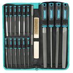 Libraton Metal File Set, Metal Files 31PCs, Metal Files for Steel, 12 Needle Files with Case, Riffler File, 12 Sandpapers, Steel Brush, File Sets for Wood and Metal, for Metalworking & Woodworking