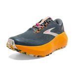 Brooks Women’s Caldera 6 Trail Running Shoe, Slate/Cheddar/Silver Gray, 8.5