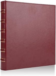 LETVPVOW Vintage 3 Ring Binder, Leather Binder 3 Ring 1 Inch, Officiant Binder 1 Inch D Ring, Three Ring Binder fits 8.5 x 11 US Letter Size - Dark Red