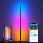 Govee RGBIC Smart Corner Floor Lamp, Standing Lamp Alexa APP Control, Smart Floor Lamp with Reactive Music Mode, 61+ Dynamic Scene, Color Changing, Modern Floor Lamp for Living Room, Bedroom, Kitchen