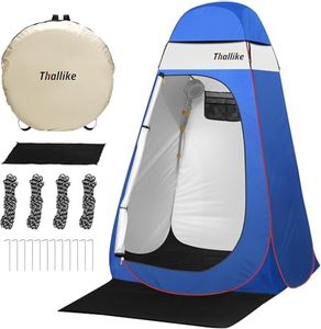 Thallike Upgrade Pop Up Privacy Shower Tent, Portable Camping Shower Tent, Camping Toilet Changing Room with Rain Shelter & Extended Floor Mat
