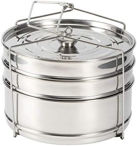 3 Tier Stackable Pans | Stainless Steel Steamer Pot | Multi-Layer Food Steamer Cooker Pot Set Insert Pans Cook Food Pressure Pot Accessories for Cooking Rice/Vegetables/Meat | Dishwasher Safe