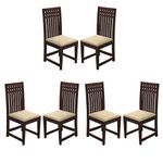 Handwoody Wooden Dining Chairs Only | Wooden Dining Chairs | Dining Room Furniture with Cushions | Dining Chair Set of 6 | Study Chair with Cushions for Dining Walnut