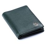 HAMMONDS FLYCATCHER Genuine Leather Wallet for Men - RFID Protected Leather Purse for Men, Money Purse for Men, Bi-Fold Wallet - 3 Card Slots, 2 ID Slots, Coin Pocket, Hidden Pockets - Sea Green