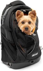 Kurgo G-Train - Dog Carrier Backpack for Small Pets - Cat & Dog Backpack for Hiking, Camping or Travel - Chest Straps & Hip Belt - Reflective - Two Water Bottle Sleeves - Waterproof Bottom (Black)