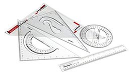 Isomars Scholar Set Squares, Protractor,12 Inch Scale - Sides Beveled