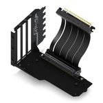 EZDIY-FAB Vertical GPU Mount with High-Speed PCIE 4.0 Riser Cable, Shield Series, 115mm/4.52in Flexible Extension, 90 Degree Connector, Only Compatible to Full-Opened PCIe Slots-Black-YIHPI344