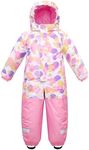 Yueta Kids Snowsuit One Piece Ski Suits Snow Jacket Colorful Coats Jumpsuits for Girls Snowboarding Winter