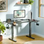 ARTIKEL Artidesk Eco Electric Height Adjustable Table for Office Work & Home – Standing Gaming Desk with LED Display, 3 Preset Controller, 80kg Load, <55dB, Cup Holder, Hooks, Cable Organizer – Black