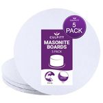 Culpitt 12" White Masonite Cake Board, Strong Round Cake Board, Cake Drum, 4mm Thick, 300mm, 12 Inch - Pack of 5