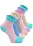 Toe Socks Women Five Finger Socks Cotton Breathable Toe Socks for Women Running Toe Socks with Reinforced Heels and Toes