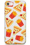 Fast Food Patterns Kawaii Pizza & Fries Slim Phone Case for iPhone 7/8 / SE TPU Protective Light Strong Cover with Fast Food Pattern Clear