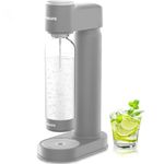 PHILIPS Sparkling Water Maker Soda Maker Soda Streaming Machine Quick Twist with 1L Carbonating Bottle, Seltzer Fizzy Water Maker, Compatible with Any Screw-in 60L CO2 Carbonator(NOT Included)